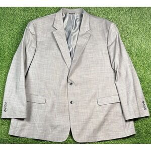 Synrgy Performance Sport Coat Blazer Gray 58R Wool Spandex Tweed Stretch